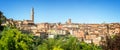 Panorama of Siena, aerial view with the Torre del Mangia, Tuscany Italy Royalty Free Stock Photo
