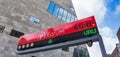 Panorama of the sign at the entrance of the underground parking of the Forum in Groningen