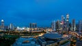 Panorama of Singapore business district skyline and Singapore sk