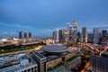 Panorama of Singapore business district skyline and Singapore skyscraper with Supreme Court in night at Marina Bay, Singapore Royalty Free Stock Photo