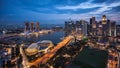 Panorama of Singapore skyline, Marina bay - Aerial view Royalty Free Stock Photo