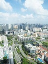 Panorama Singapore skyline expressway tunnel entrance