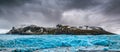 Panorama of Skaftafell glacier, Vatnajokull National Park in Iceland Royalty Free Stock Photo