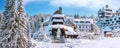 Panorama of ski resort Kopaonik, Serbia in winter Royalty Free Stock Photo