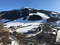 Panorama of the ski resort Saalbach-Hinterglemm in Austria Royalty Free Stock Photo