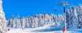 Ski resort view, chair lift, slope Royalty Free Stock Photo
