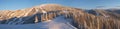 Panorama of ski slopes Royalty Free Stock Photo