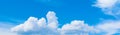 Panorama sky and cloud in summer time with formation storm cloudy beautiful art nature background Royalty Free Stock Photo