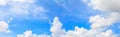 Panorama sky and cloud in summertime beautiful background Royalty Free Stock Photo