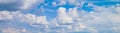 Panorama sky and cloud in summertime beautiful background Royalty Free Stock Photo