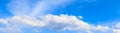 Panorama sky and cloud in summertime beautiful background Royalty Free Stock Photo