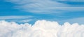 A Panorama of blue sky-clouds  asbackground Royalty Free Stock Photo
