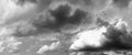 Panorama sky clouds black and white. art in nature beautiful background Royalty Free Stock Photo