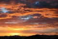 Panorama Sky cloudy sunset. Wild beauty nature. Royalty Free Stock Photo