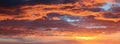 Panorama Sky cloudy sunset. Wild beauty nature. Royalty Free Stock Photo