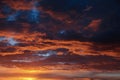 Panorama Sky cloudy sunset. Wild beauty nature. Royalty Free Stock Photo