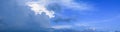 Panorama sky and storm cloud summer time beautiful background Royalty Free Stock Photo