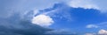 Panorama sky and storm cloud summer time beautiful background Royalty Free Stock Photo