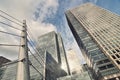 Panorama of skyliline buildings in Canary Wharf Royalty Free Stock Photo