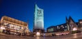 Panorama Skyline Augustusplatz in Leipzig at night Royalty Free Stock Photo