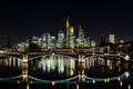Panorama of the skyline Frankfurt am Main at twilight Royalty Free Stock Photo