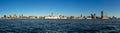 Panorama/Skyline of Hamburg harbor from the opposite side of the Elbe