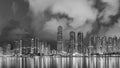 Panorama of skyline and Harbor of midtown of Hong Kong city Royalty Free Stock Photo