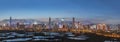 Panorama of Skyline of Shenzhen City, China at dusk Royalty Free Stock Photo