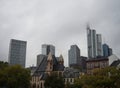 Panorama of skyline skyscraper cityscape of Frankfurt am Main downtown old historical buildings Hesse Germany Europe Royalty Free Stock Photo