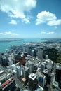 Panorama Skyline View from Aukland Sky Tower above New Zealands largest city Royalty Free Stock Photo