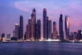 Panorama of skyscrapers in Dubai Marina Royalty Free Stock Photo