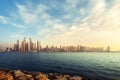 Panorama of skyscrapers in Dubai Marina Royalty Free Stock Photo