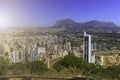 Panorama with skyscrapers and mountains, Benidorm Spain Royalty Free Stock Photo