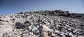 Panorama of the slope of Mount Ararat from solidified lava and volcanic rocks