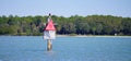 Panorama of Slow speed sign in Tampa Bay Royalty Free Stock Photo