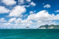 Panorama of small islands in El nido region of Palawan archipelago in the Philippines Royalty Free Stock Photo