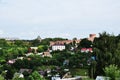 Panorama of Smolensk. Red brick wall and tower. Royalty Free Stock Photo