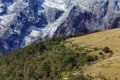 Panorama of snowcapped Jade Dragon Snow Mountain Royalty Free Stock Photo