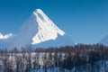 Panorama of snowy fjords and mountain range, Senja, Norway Amazing Norway nature seascape popular tourist attraction. Royalty Free Stock Photo