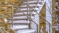 Panorama Snowy outdoor stairs of home in Daybreak Utah