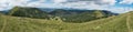 Panorama of Soriska planina below of summit of Lajnar in Julian Alps in Slovenia