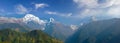 Panorama of the south face of the Annapurna Himal Royalty Free Stock Photo