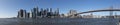 Panorama of South Manhattan and Brooklyn Bridge.