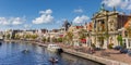 Panorama of the Spaarne canal in the center of Haarlem