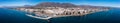Panorama of Spanish coastal city of Marbella by Mediterranean sea