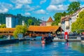 Panorama of Spreuerbruecke at Swiss town Luzern