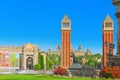 Panorama Square of Spain Placa De Espanya,in Barcelona - capi