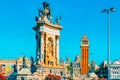 Panorama Square of Spain Placa De Espanya,in Barcelona - capi