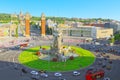 Panorama Square of Spain Placa De Espanya,in Barcelona - capi