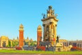 Panorama Square of Spain Placa De Espanya,in Barcelona - capi